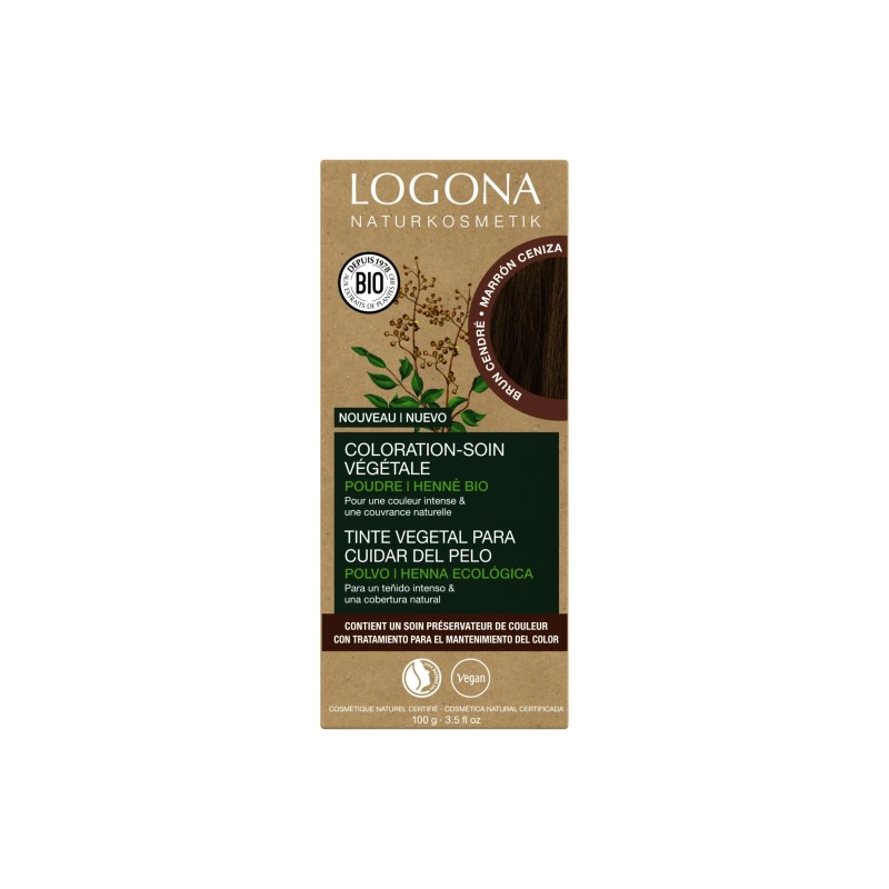 Coloration vegetale brun cendre 2x50gr Logona  dans votre magasin bio en ligne Etiketbio.eu
