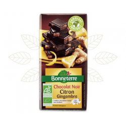 CHOCOLAT NOIR CITRON GINGEMBRE 100G BONNETERRE  dans votre magasin bio en ligne Etiketbio.eu