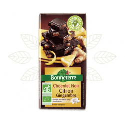 Chocolat noir citron gingembre 100g Bonneterre Bonneterre  dans votre magasin bio en ligne Etiketbio.eu