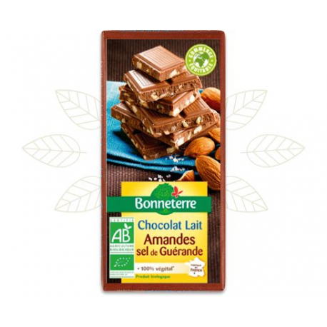 CHOCOLAT LAIT AMANDES SEL DE GUERANDE 10 CHOCOLAT LAIT AMANDES SEL DE GUERANDE 10