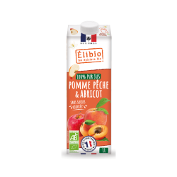 Jus de pomme pêche abricot sans sucre ajouté 1l ELIBIO  dans votre magasin bio en ligne Etiketbio.eu