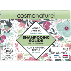 Shampooing solide cheveux gras argile ortie bio 85g Cosmo Naturel  dans votre magasin bio en ligne Etiketbio.eu