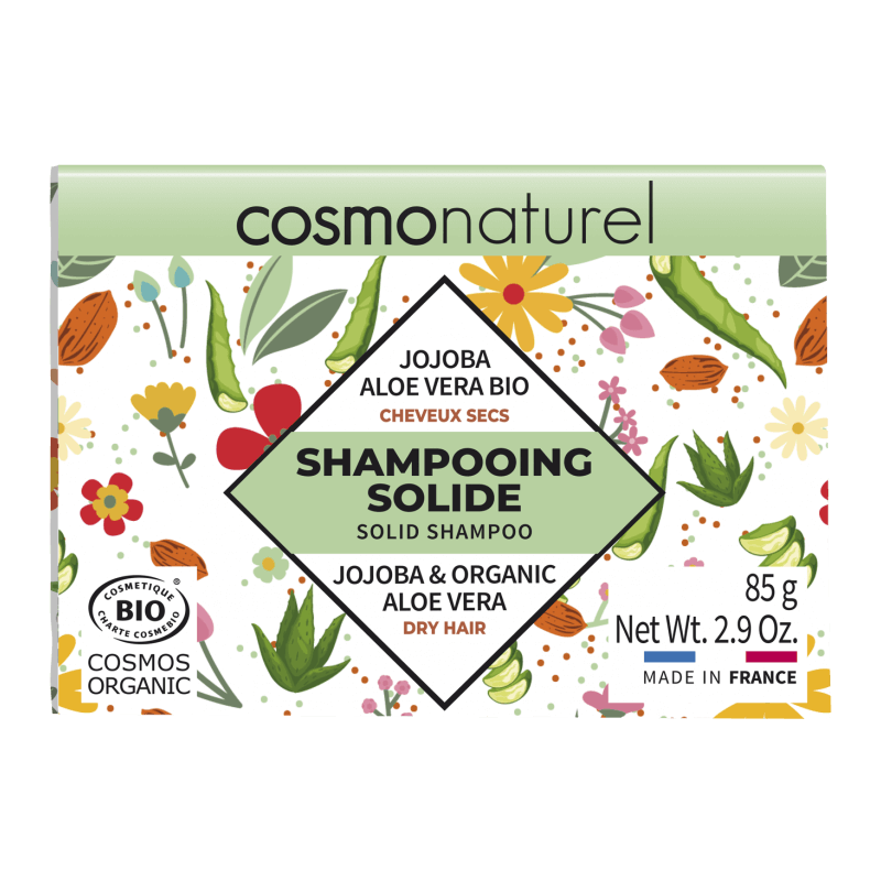 Shampooing solide cheveux secs jojoba aloe vera 85g Cosmo Naturel dans votre magasin bio en ligne Etiketbio.eu Shampooing solide cheveux secs jojoba aloe vera 85g Cosmo Naturel dans votre magasin bio en ligne Etiketbio.eu