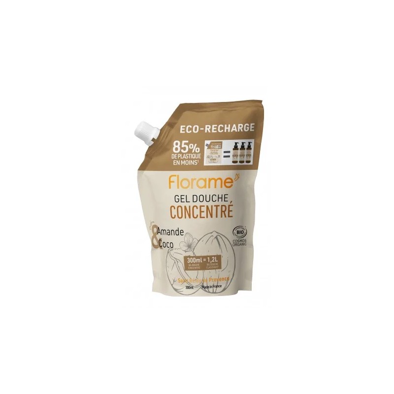 Eco recharge gel douche amande 700ml Florame  dans votre magasin bio en ligne Etiketbio.eu