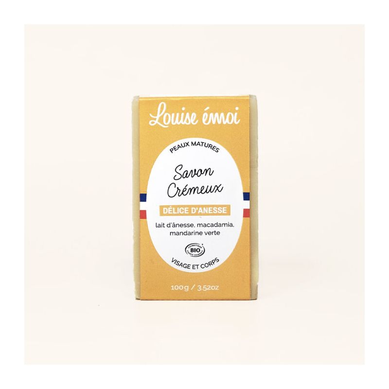 Savon a froid cremeux delice d'anesse (100g) Louise Emoi  dans votre magasin bio en ligne Etiketbio.eu