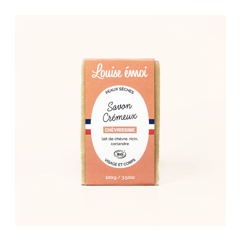 Savon cremeux chevrissime (100g) Louise Emoi dans votre magasin bio en ligne Etiketbio.eu Savon cremeux chevrissime (100g) Louise Emoi dans votre magasin bio en ligne Etiketbio.eu