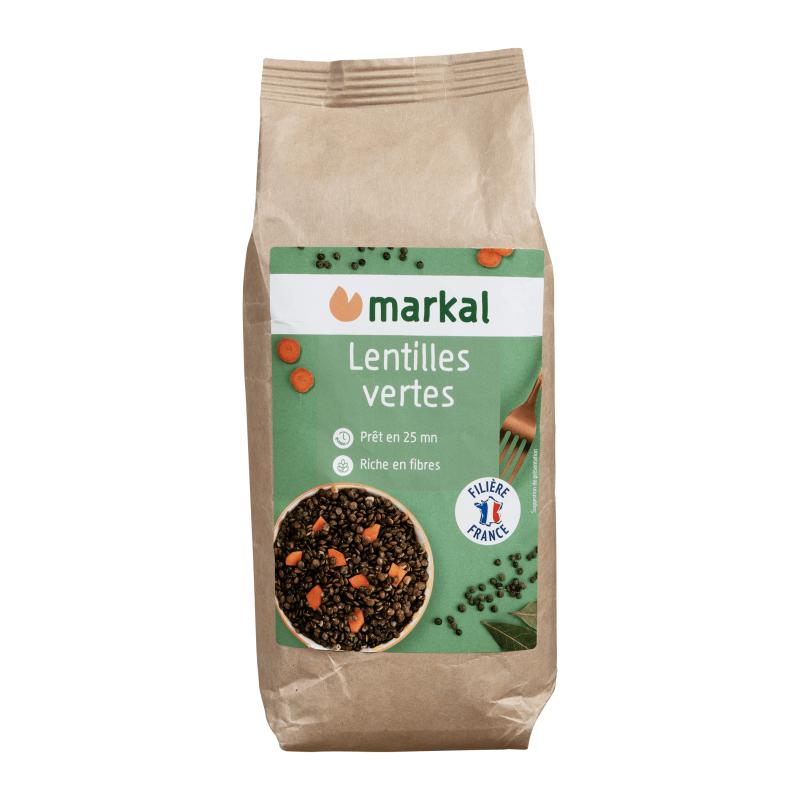 Lentilles vertes 500g - Markal Markal  dans votre magasin bio en ligne Etiketbio.eu