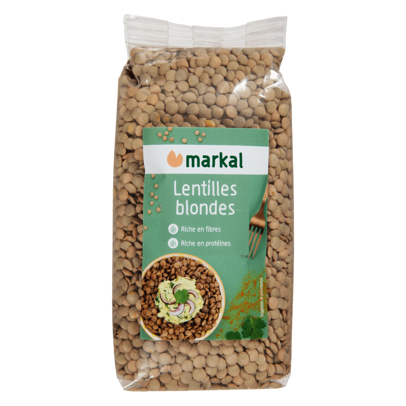 Lentilles blondes 500g - Markal Markal dans votre magasin bio en ligne Etiketbio.eu Lentilles blondes 500g - Markal Markal dans votre magasin bio en ligne Etiketbio.eu
