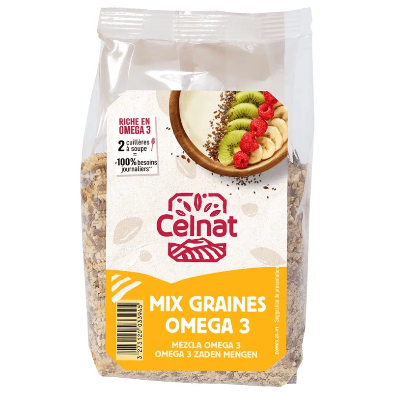 MIX GRAINES OMEGA 3 CELNAT 250G Celnat  dans votre magasin bio en ligne Etiketbio.eu