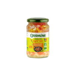 Mix légumes wok n°1: carotte, poivrons, chou en bocal 175g Germline  dans votre magasin bio en ligne Etiketbio.eu