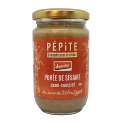 PUREE DE SESAME DEMI COMPLET 300G Pépite  dans votre magasin bio en ligne Etiketbio.eu
