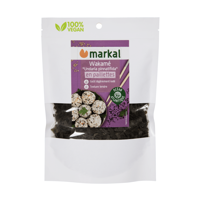 Wakame en paillettes 50g - Markal Markal dans votre magasin bio en ligne Etiketbio.eu Wakame en paillettes 50g - Markal Markal dans votre magasin bio en ligne Etiketbio.eu