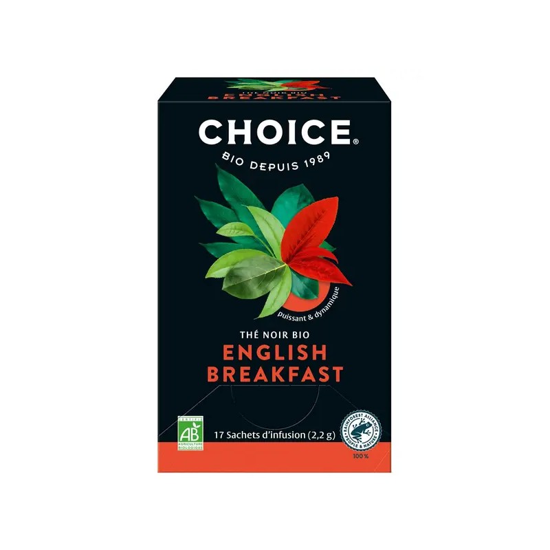Thé Noir English Breakfast Bio 17 Sachets Choice dans votre magasin bio en ligne Etiketbio.eu Thé Noir English Breakfast Bio 17 Sachets Choice dans votre magasin bio en ligne Etiketbio.eu