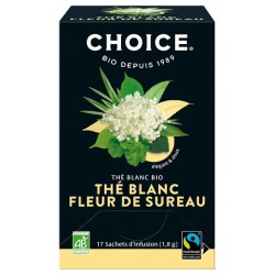 Thé Blanc Fleur de Sureau Bio 17 Sachets  Choice  dans votre magasin bio en ligne Etiketbio.eu