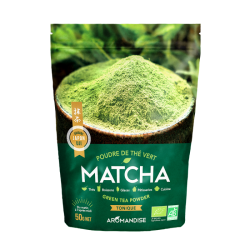 Thé Vert Matcha Bio en poudre  Aromandise  dans votre magasin bio en ligne Etiketbio.eu