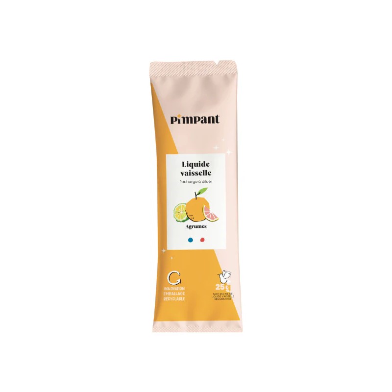 Liquide vaisselle agrumes 25g stick Pimpant dans votre magasin bio en ligne Etiketbio.eu Liquide vaisselle agrumes 25g stick Pimpant dans votre magasin bio en ligne Etiketbio.eu