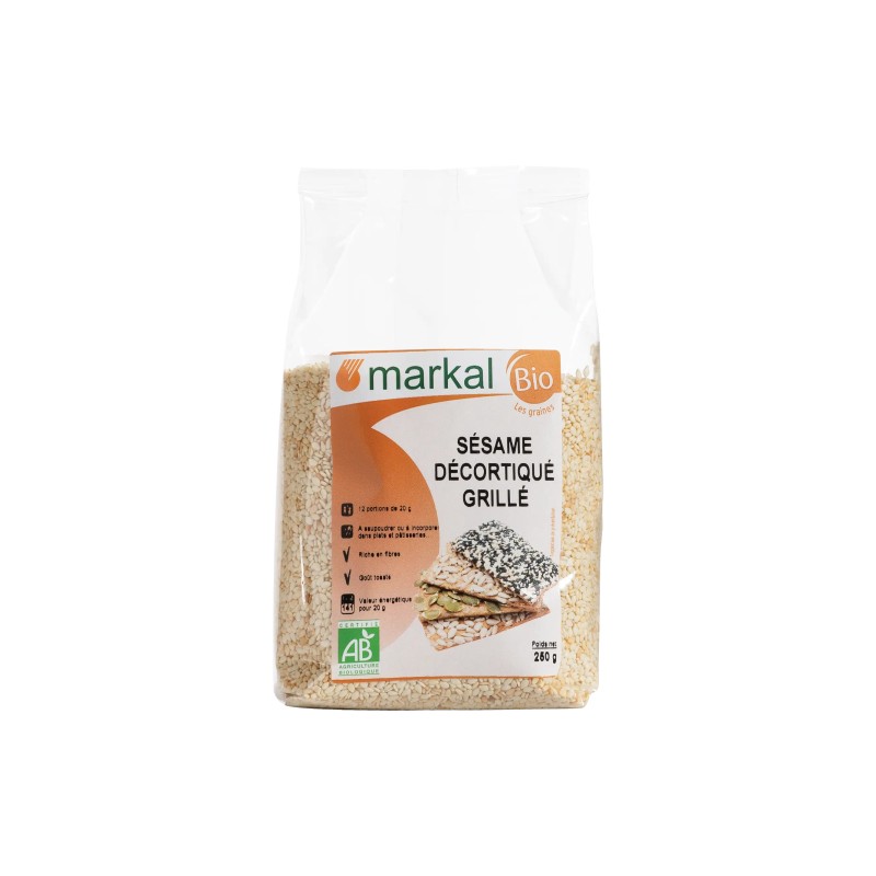 Sésame décortiqué grillé 250g Markal Markal dans votre magasin bio en ligne Etiketbio.eu Sésame décortiqué grillé 250g Markal Markal dans votre magasin bio en ligne Etiketbio.eu