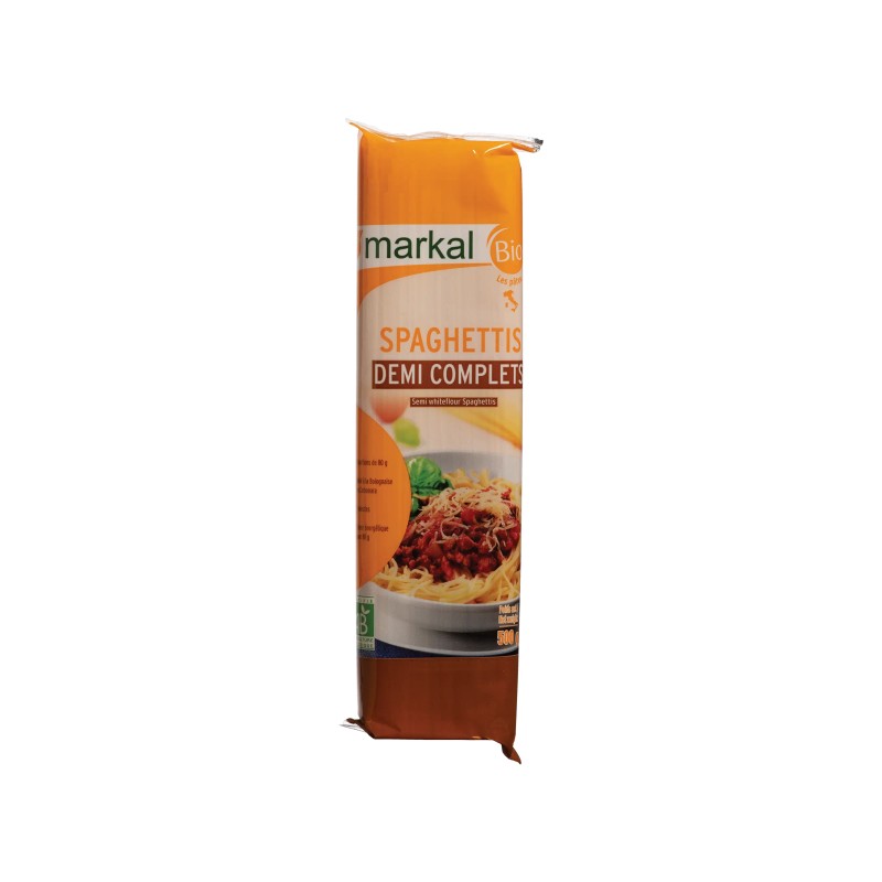 Spaghettis 1/2 complets 500g - Markal Markal dans votre magasin bio en ligne Etiketbio.eu Spaghettis 1/2 complets 500g - Markal Markal dans votre magasin bio en ligne Etiketbio.eu