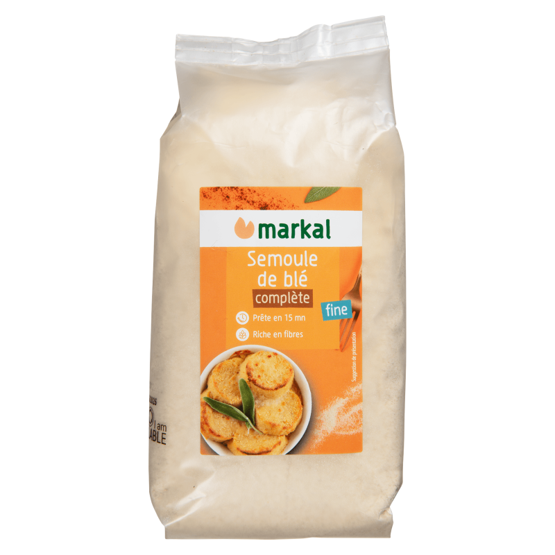 Semoule complète fine 500g - Markal Markal dans votre magasin bio en ligne Etiketbio.eu Semoule complète fine 500g - Markal Markal dans votre magasin bio en ligne Etiketbio.eu