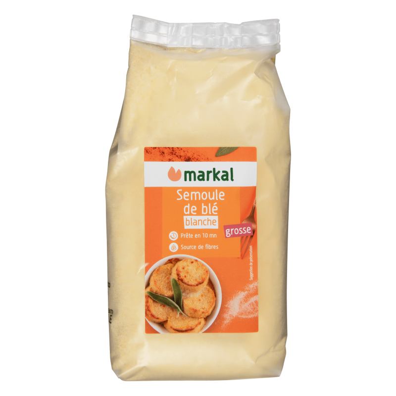 Semoule blanche grosse 500g - Markal Markal dans votre magasin bio en ligne Etiketbio.eu Semoule blanche grosse 500g - Markal Markal dans votre magasin bio en ligne Etiketbio.eu