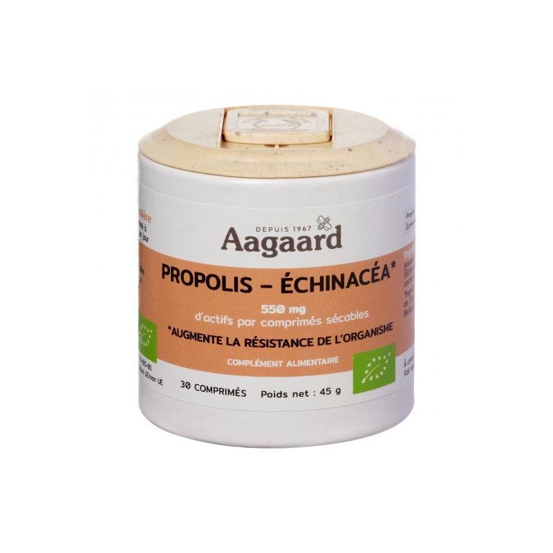 Propolis Échinacée 550mg x30 - Aagaard Aagaard  dans votre magasin bio en ligne Etiketbio.eu