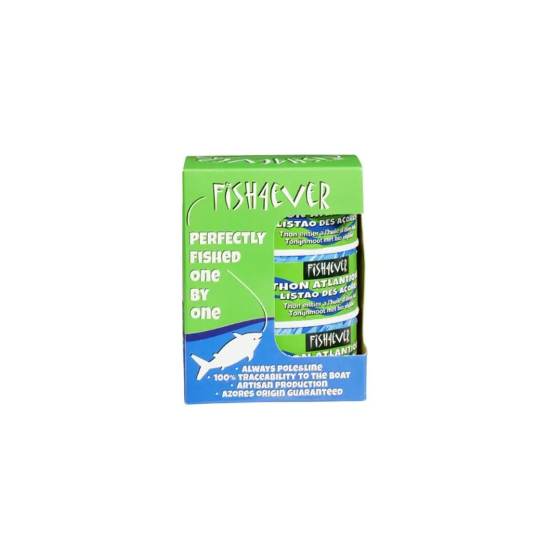 Thon entier huile d’olive bio 3x160g - Fish4Ever Fish4ever  dans votre magasin bio en ligne Etiketbio.eu