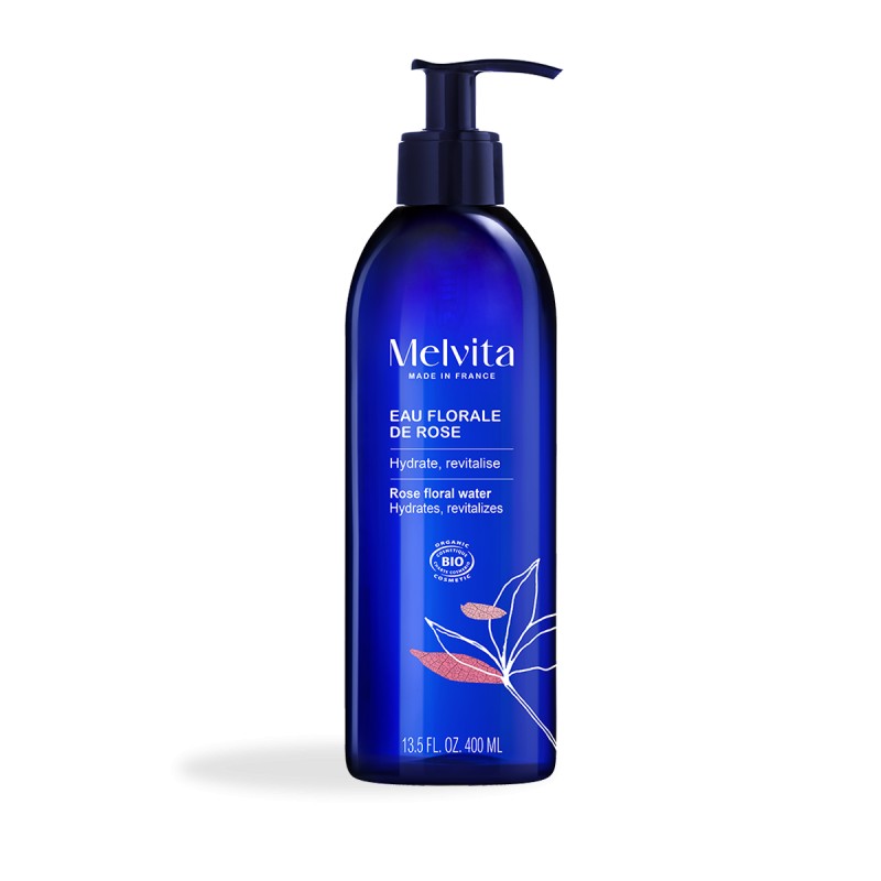 Melvita Eau Florale Rose Pompe 400ml Melvita   dans votre magasin bio en ligne Etiketbio.eu