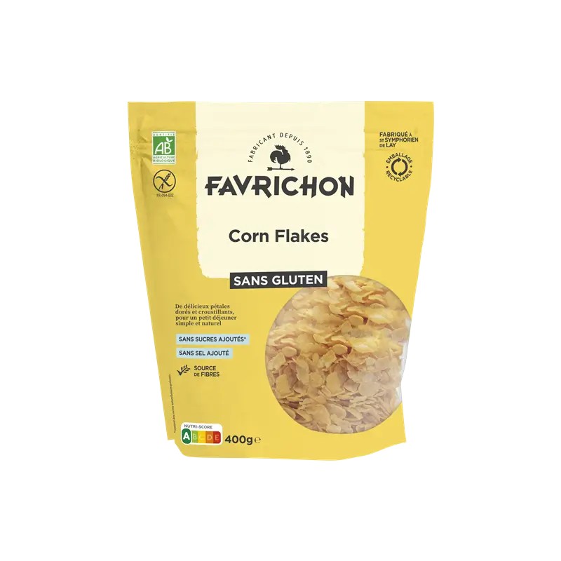 Corn flakes sans gluten 400g - Favrichon Favrichon  dans votre magasin bio en ligne Etiketbio.eu Corn flakes sans gluten 400g - Favrichon Favrichon  dans votre magasin bio en ligne Etiketbio.eu