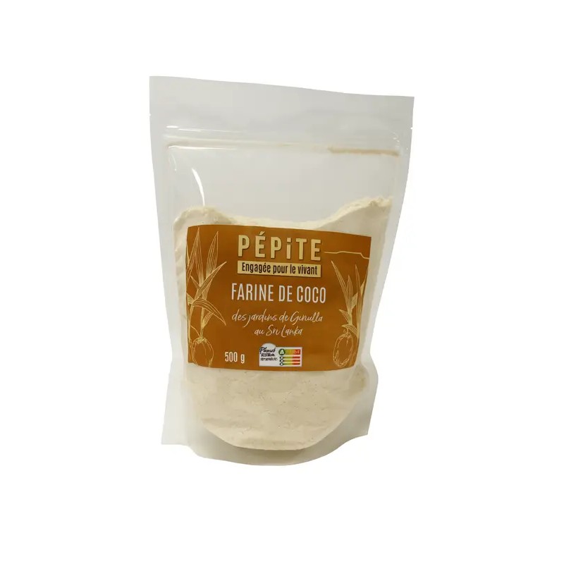 Farine de coco Sri Lanka 500g - Pépite Pépite  dans votre magasin bio en ligne Etiketbio.eu