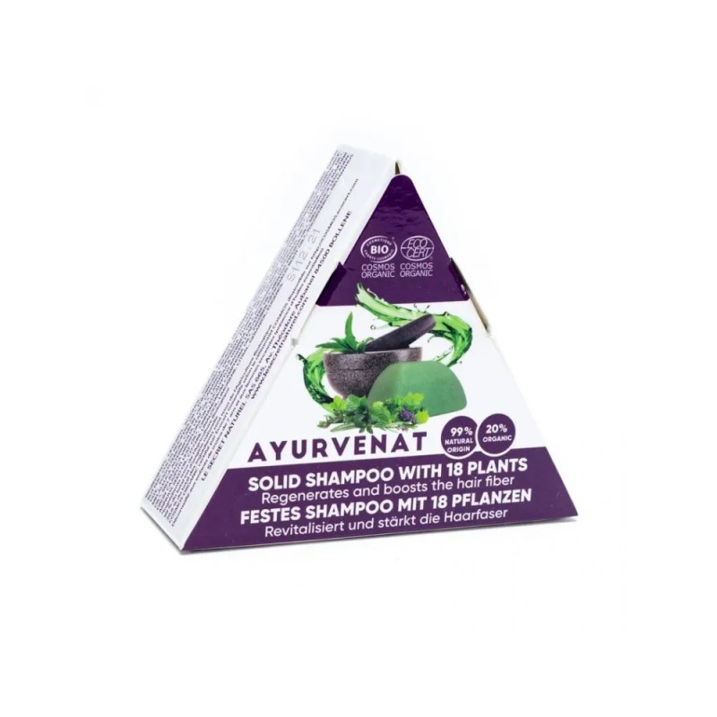 Shampoing solide ayurvédique 18 plantes Ayuvenat   dans votre magasin bio en ligne Etiketbio.eu