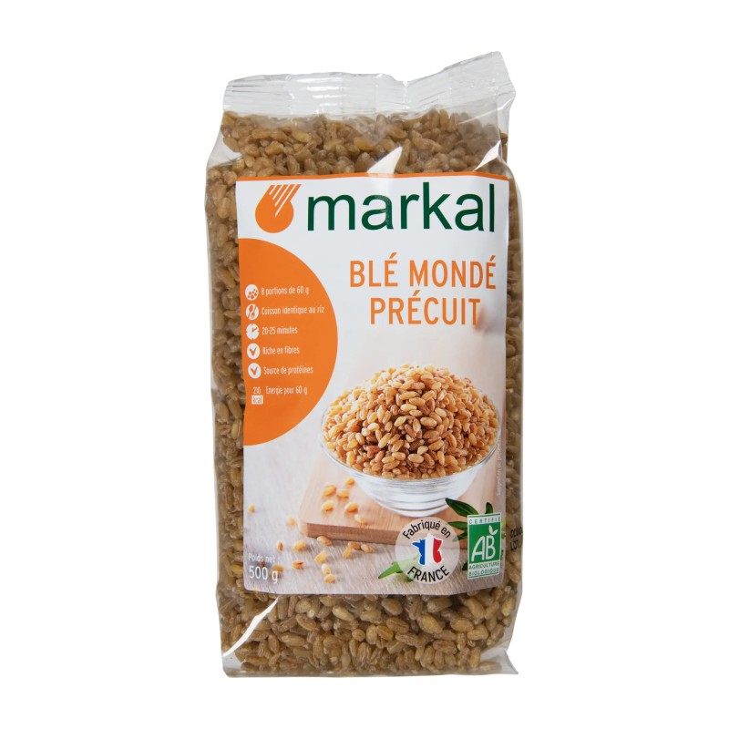 Blé mondé précuit 500g - Markal Markal dans votre magasin bio en ligne Etiketbio.eu Blé mondé précuit 500g - Markal Markal dans votre magasin bio en ligne Etiketbio.eu