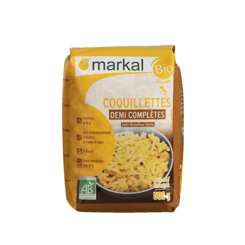 Coquillettes 1/2 complètes 500g - Markal Markal dans votre magasin bio en ligne Etiketbio.eu Coquillettes 1/2 complètes 500g - Markal Markal dans votre magasin bio en ligne Etiketbio.eu