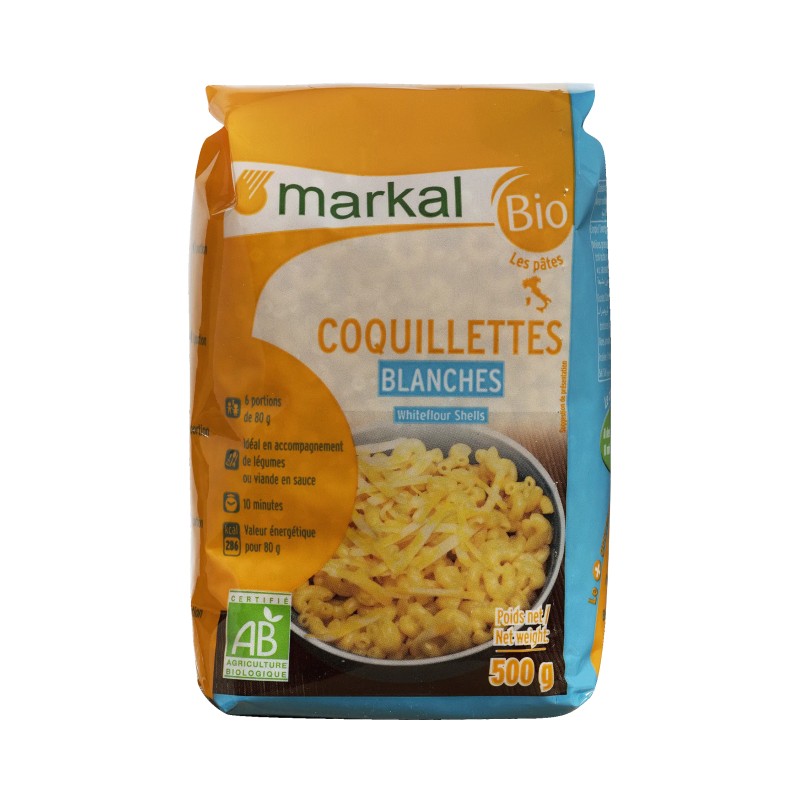 Coquillettes blanches 500g - Markal  Markal  dans votre magasin bio en ligne Etiketbio.eu