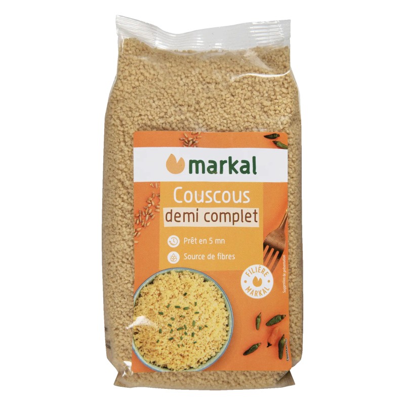 Couscous 1/2 complet 500g - Markal Markal  dans votre magasin bio en ligne Etiketbio.eu