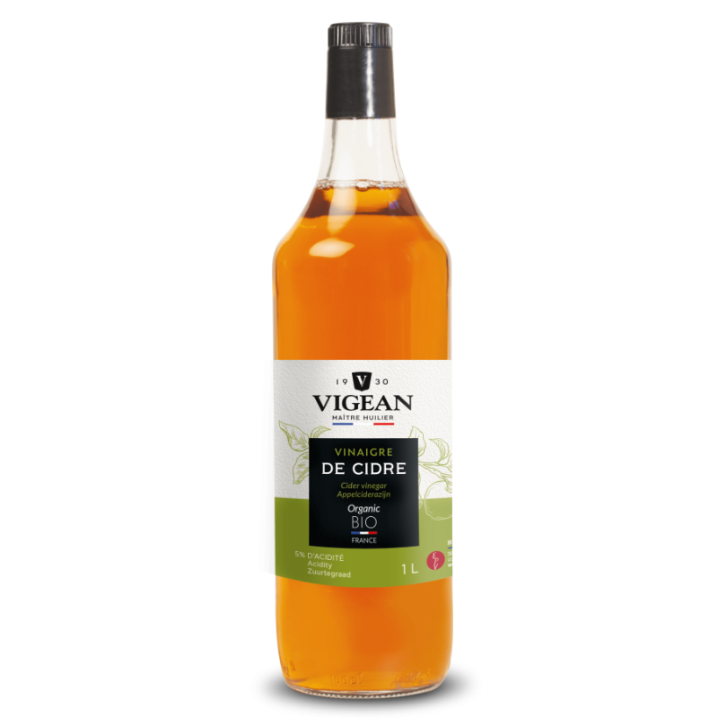 Vinaigre de cidre bio 1L - Origine France VIGEAN  dans votre magasin bio en ligne Etiketbio.eu