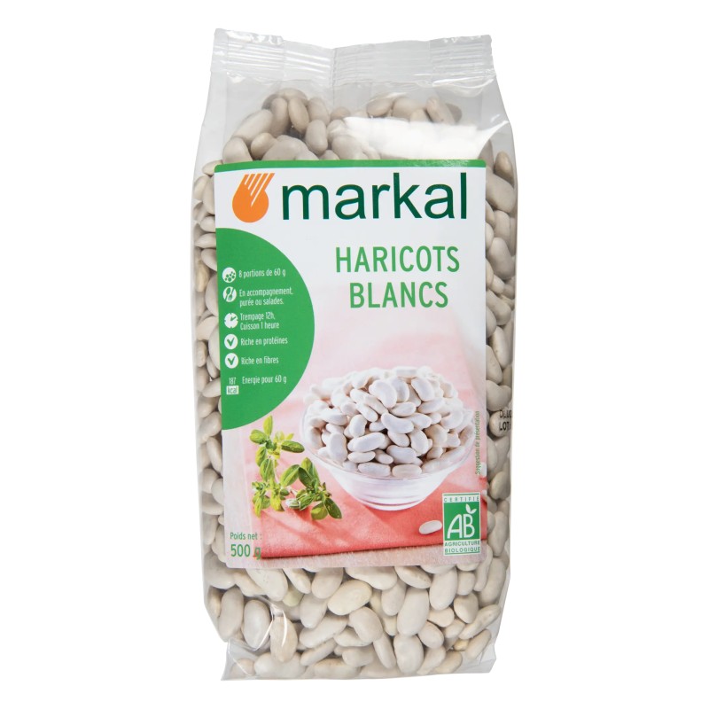 Haricots blancs medium 500g - Markal  Markal  dans votre magasin bio en ligne Etiketbio.eu