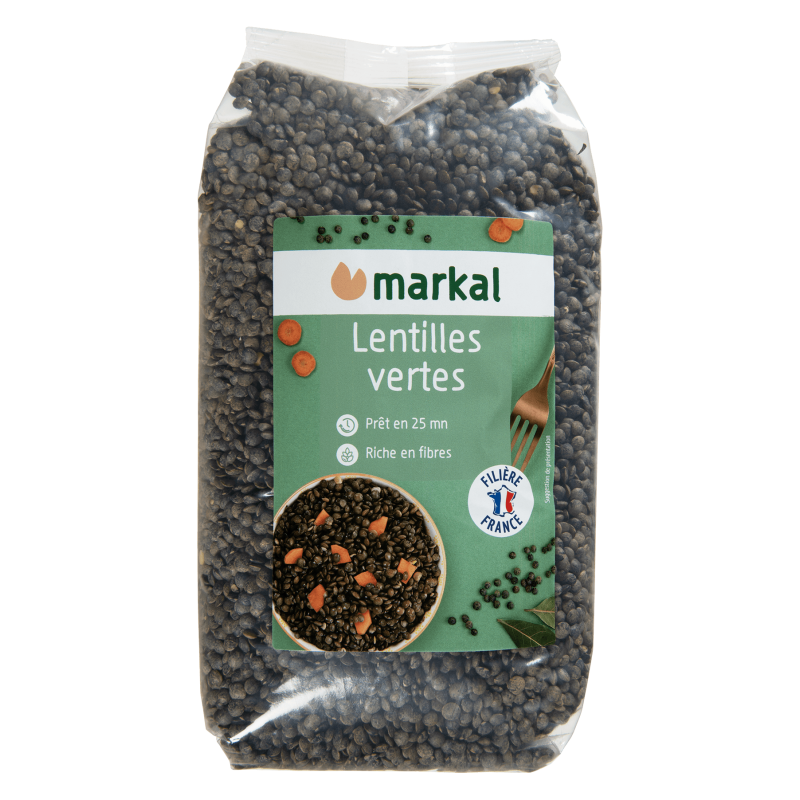 Lentilles vertes 1kg - Markal Markal  dans votre magasin bio en ligne Etiketbio.eu