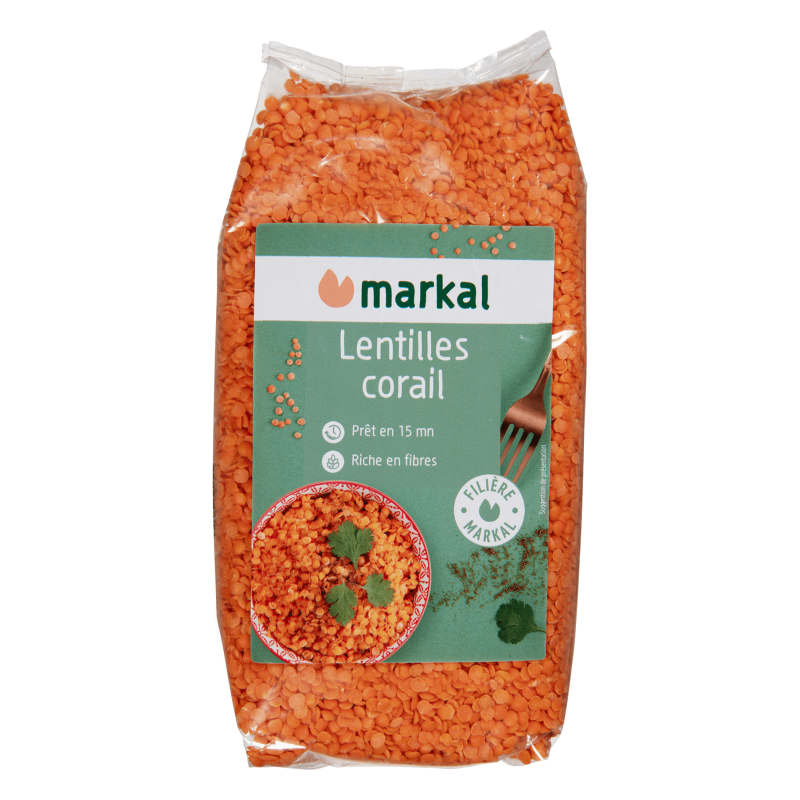 Lentilles corail 500g - Markal  Markal  dans votre magasin bio en ligne Etiketbio.eu