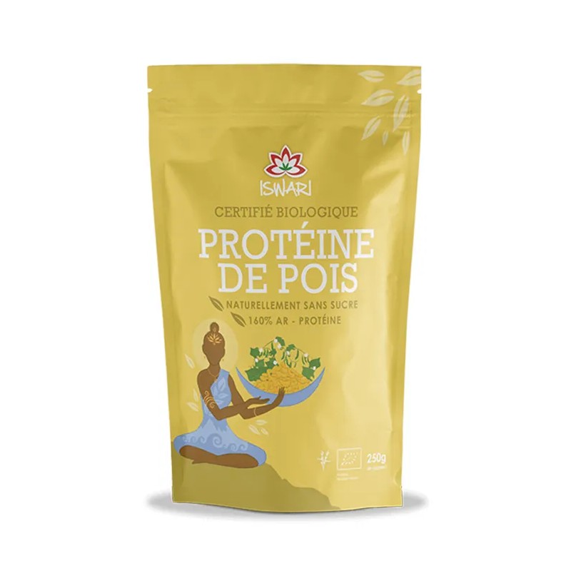 Protéine de pois jaunes 250g – Iswari Iswari  dans votre magasin bio en ligne Etiketbio.eu