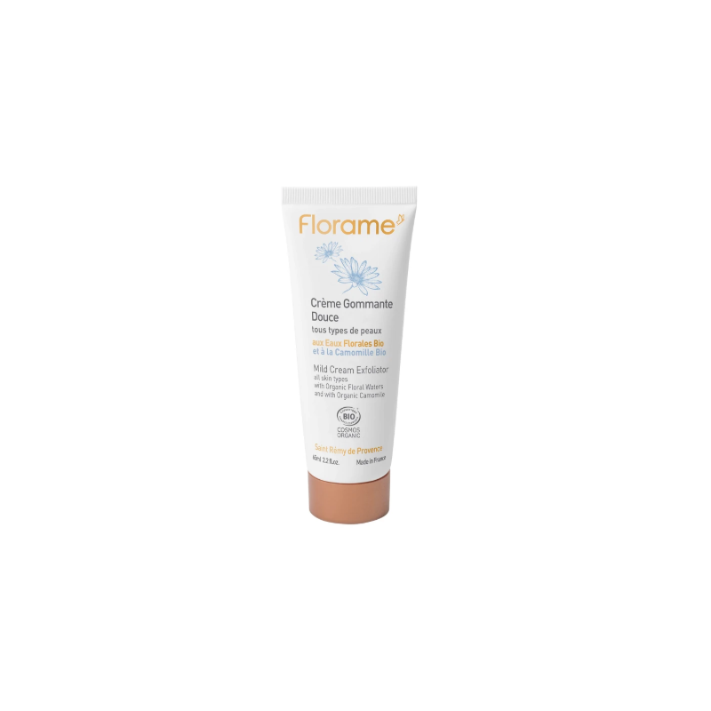 Crème gommante douce bio 65ml – Florame Florame  dans votre magasin bio en ligne Etiketbio.eu