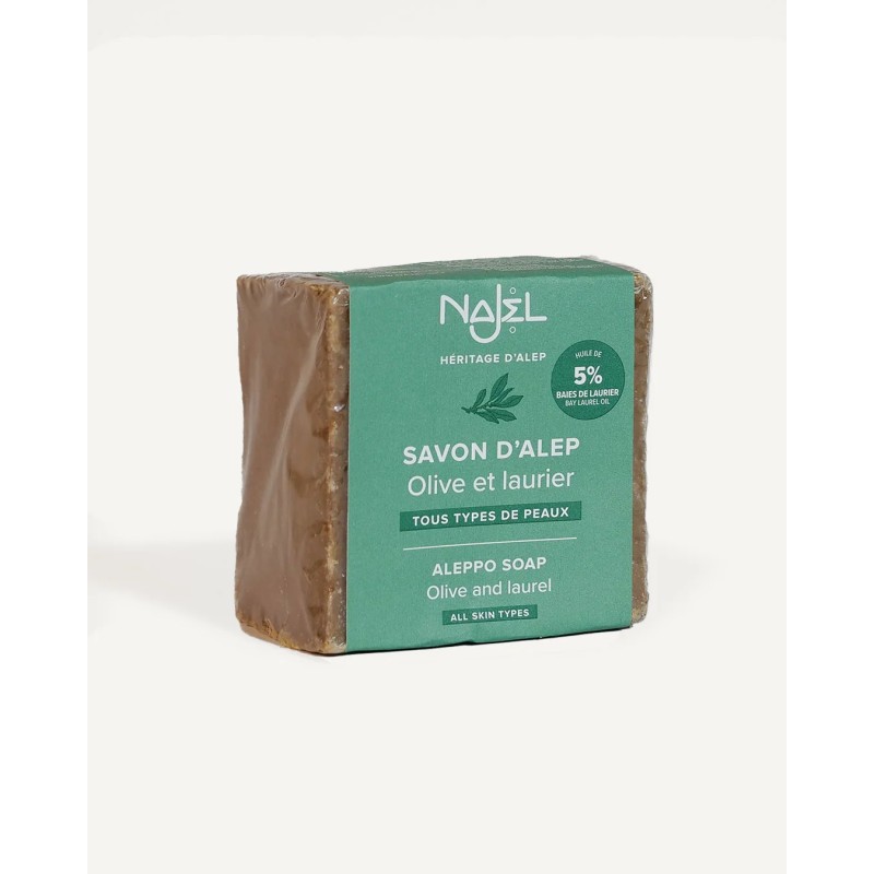 Savon d’Alep 5% laurier 190g – Najel Najel   dans votre magasin bio en ligne Etiketbio.eu