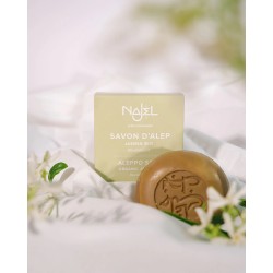 Savon d’Alep jasmin bio 100g – Najel Najel   dans votre magasin bio en ligne Etiketbio.eu