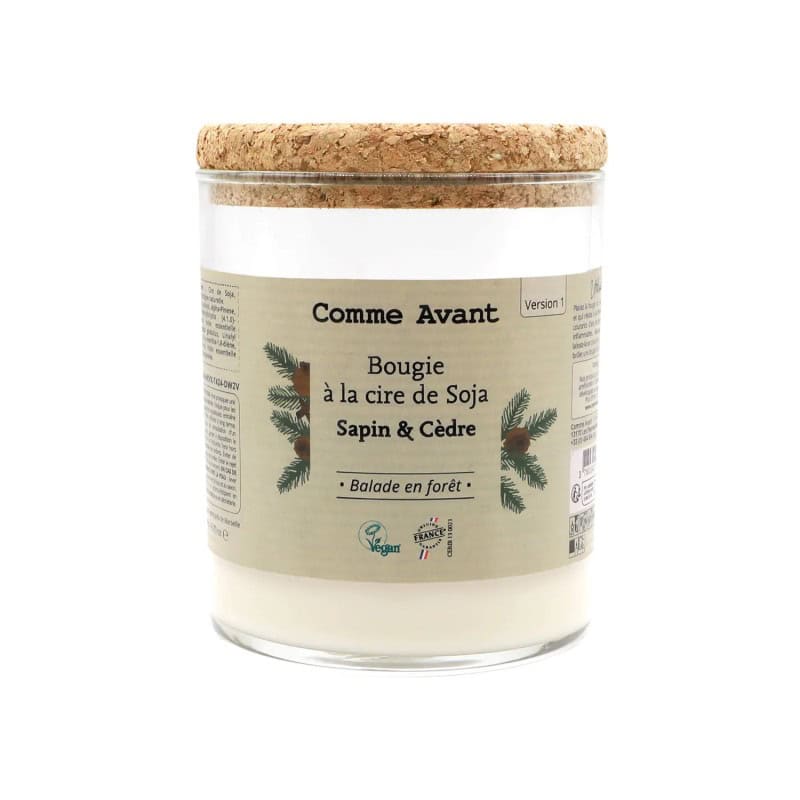 Bougie soja Sapin & Cèdre Comme Avant Comme avant  dans votre magasin bio en ligne Etiketbio.eu
