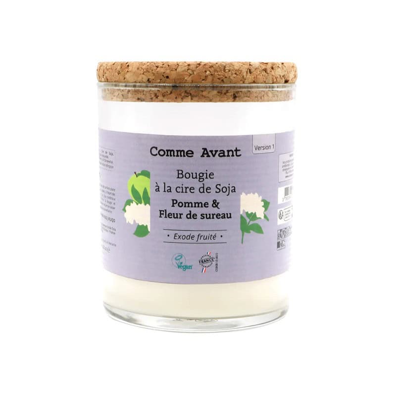 Bougie soja Pomme & Fleur de sureau Comme Avant Comme avant  dans votre magasin bio en ligne Etiketbio.eu