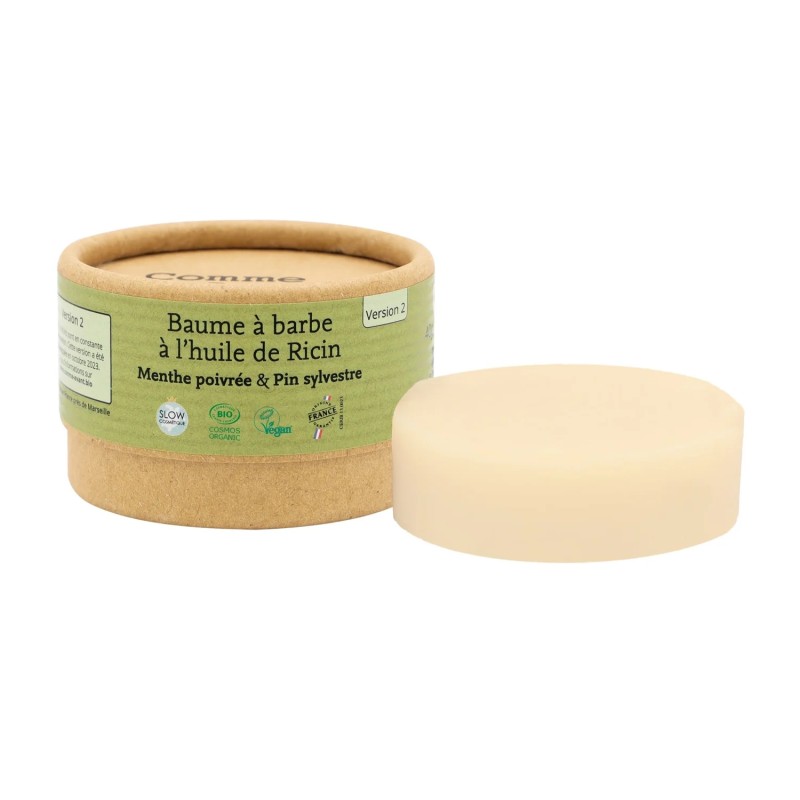 Baume à barbe à l'huile de ricin - Menthe poivrée & Pin sylvestre 40g Comme Avant  dans votre magasin bio en ligne Etiketbio.eu