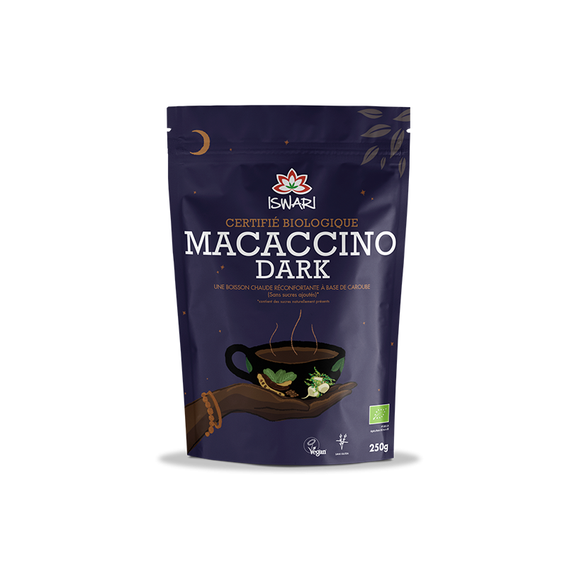 Macaccino Dark 250g Iswari Iswari  dans votre magasin bio en ligne Etiketbio.eu