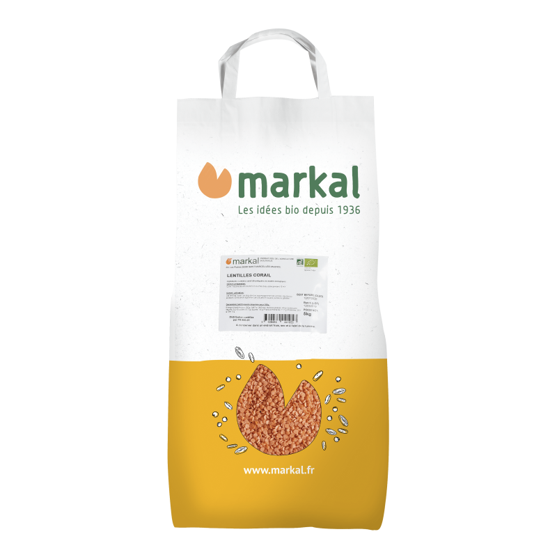 Lentille corail 5 kg Markal  dans votre magasin bio en ligne Etiketbio.eu