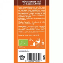 Curcuma Latte Gingembre 60g Aromandise Aromandise  dans votre magasin bio en ligne Etiketbio.eu