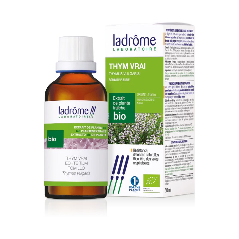 Teinture Mère Thym Bio 50ml – Ladrôme Ladrôme  dans votre magasin bio en ligne Etiketbio.eu