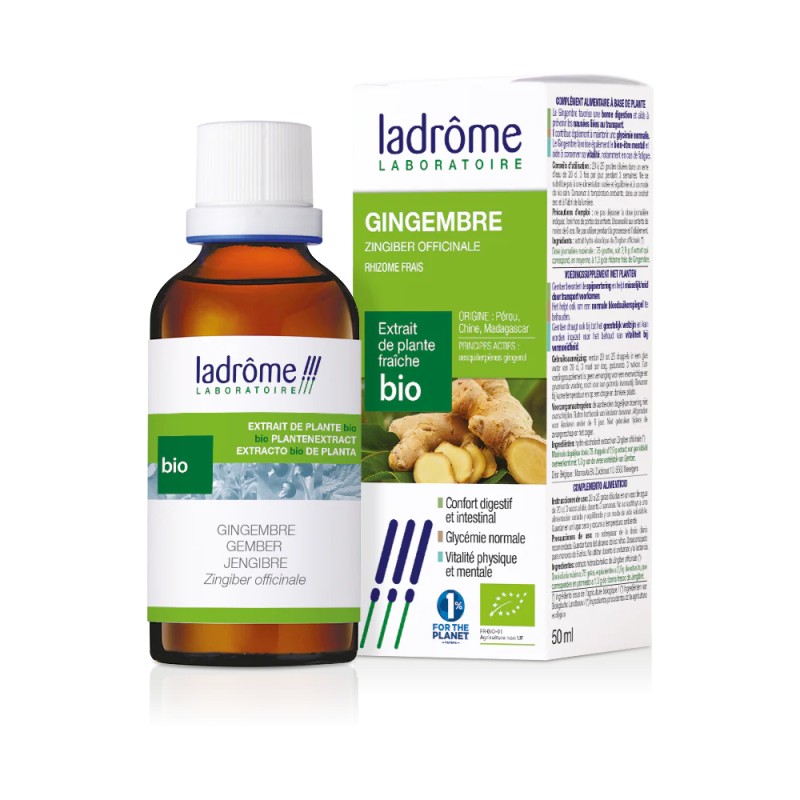 Teinture Mère Gingembre Bio 50ml – Ladrôme Ladrôme  dans votre magasin bio en ligne Etiketbio.eu